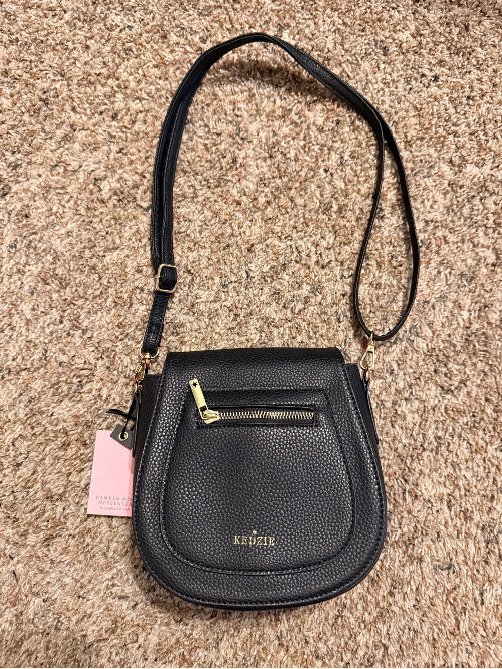 Kedzie Black Pebbled Leather Crossbody Bag mini